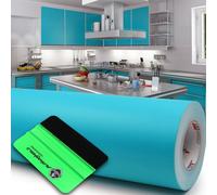 10m Oracal 631 Mat 066 Bleu Turquoise 63cm Film pour Découpe + Raclette Meubles