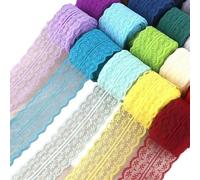 10Meters/Roll 4.5cm Width Lace Ribbon Trim Fabric Solid Color For Apparel Sewing Webbing Trimming Paking DIY Crafts(10)