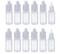 10ml / 0.34oz plastique transparent vide gouttes bouteille de remplissage ophtalmique bouteille de Gouttes extrudable échantillon emballage rack de stockage contenant avec bouchon à vis blanc (50)