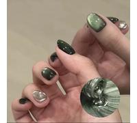 10ML 1-6PCS Nouveau style populaire 2026 Vernis à ongles gel œil de chat vert à perles de verre, compatible lumière UV, pour ongles verts, Nail Art et fournitures pour ongles xiajishuig1-4