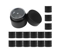 10ml / 10g Mini Cream pot avec couvercle cosmétique échantillon récipient large bouche étanche récipient en plastique produits de beauté crème pour le visage bricolage (paquet de 20, noir)