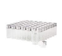 10ml Glass Vials with Screw Caps and Plastic Stoppers, Small Clear Liquid Sample Vial, Leak-Proof Vial, 50PCS