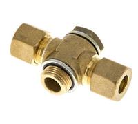 10mm & G3/8'' Te de compression en laiton avec filetage mâle 95 bar Acier zingue, avec insert NBR DIN EN 1254-2