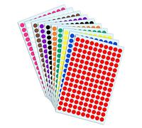 10mm Gommettes Autocollantes Rondes - 10 Couleurs, 3000 Pieces