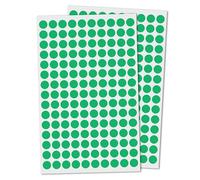 10mm Gommettes Autocollantes Rondes - Vert, 3000 Pieces