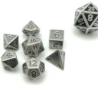10mm Mini Solid Metal Dice Set Old Nickle,Ancient Mini Metallic Polyhedral D&d Rpg Miniature Dice 7-Sets