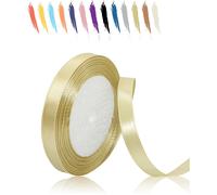 10mm Or Du Tyran Ruban Satin Pour Emballage Des Cadeaux,23 Mètres Polyester Rubans Pour Bouquets,Ballon,Couture,N?uds,Gâteau,Satin Ruban Roll Pour Décoration De Mariage/Anniversaire/Noël/Fête