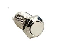 10mm Push Button Flat/High Round Momentary ON OFF 1NO1NC Metal Nickel Brass 3 Pin Latching Push Button Switch NWPNLXEA(High head,Momentary(Reset))
