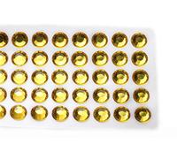 10mm SS46 Amber Self Adhesive Acrylic Rhinestones Plastic Face Gems Stick On Body Jewels For DIY Cards And Invitations Crafts Bling Sticker - 5 Sheets - 250PCS