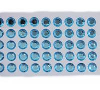 10mm SS48 Blue Aqua Self Adhesive Acrylic Rhinestones Plastic Face Gems Stick On Body Jewels For DIY Cards And Invitations Crafts Bling Sticker - 5 Sheets - 250PCS