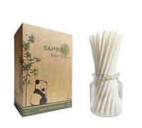 10mm Wide Pailles Bamboo pour Bubble Tea Boba Smoothies, 180 Extra Large Plant Based Paille en Fibre Bamboo Jetable Biodégradable pour Thé à Bulles, Milk-shake