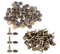 10mm x 18mm Extra Long Double Capuchon Rivets - 50 Pieces - Idéal pour Cuir Loisirs créatifs - Bronze, 9mm x 18mm