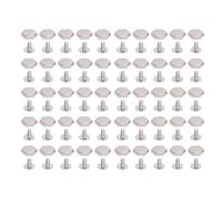 10mm Zinc Alloy Rivets and Studs Kit | 50 Sets Hex Rivet Slotted Screws for Leather Craft/Clothing Decoration | Secure Fixation for Belts & Wallets (Silver)