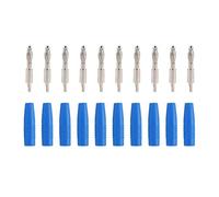 10Pack 4mm Fiche Banane à Souder Connecteur Banane Adaptateur Mâle pour Multimètre Fils de Test Haut-Parleur DIY Cuivre Rouge Connexion Efficace Instruments de Test (Bleue)