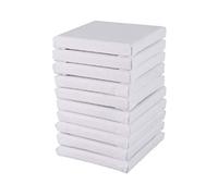 10Pack Mini Canvas Panel, 10x10cm Stretched Canvas Boards, Square Small Art Board for Oil Paint Blank 3.93"