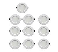 10Pack Outer Diameter 11.8 Cm Ultra-Thin Recessed Ceiling Lights 5W 3000K-6000K with Junction Box LED Daylight Indoor Ceiling Light Livingroom Dimmable Downlight 85V-110V Fittings(Warm Light)