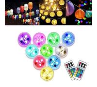10Pack Papier Lanterne Lumières Mini Suspendu avec Télécommande Fonctionne Sur Pile Changement de Couleur LED Submersible Étanche Lumière pour Lanternes Fête Jardin Décoration
