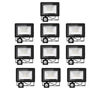 10PACK - Projecteur LED détecteur de mouvement 20W,2000LM Projecteur LED Exterieur Avec Detecteur Blanc Chaud(3000K) Imperméable IP66 Projecteur LED exterieur de sécurité pour, garage, couloir