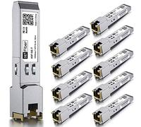 10packEmetteur-récepteur 1000BASE-T,SFP vers RJ45,Module cuivre vers Ethernet 1.25G Compatible avec CiscoGLC-T/SFP-GE-T,MA-SFP-1GB-TX,Ubiquiti UniFi UF-RJ45-1G,MikrotikS-RJ01,NetgearAGM734