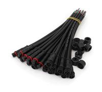10Pairs Black Small Size 2/3/4/5 Pin 20cm Waterproof IP65 Male and Female LED Strip Cable Wire Connector MQXFCZUX(10Pairs 5Pin Cable)