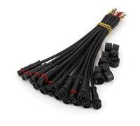 10Pairs Black Small Size 2/3/4/5 Pin 20cm Waterproof IP65 Male and Female LED Strip Cable Wire Connector EKFBQBGW(10Pairs 3Pin Cable)