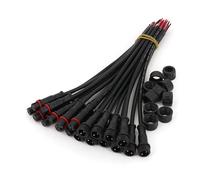 10Pairs Black Small Size 2/3/4/5 Pin 20cm Waterproof IP65 Male and Female LED Strip Cable Wire Connector EKFBQBGW(10Pairs 2Pin Cable)