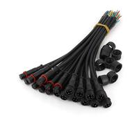 10Pairs Black Small Size 2/3/4/5 Pin 20cm Waterproof IP65 Male and Female LED Strip Cable Wire Connector MQXFCZUX(10Pairs 4Pin Cable)