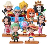 10pc Anime Figure One Piece Monkey D Ruffy Roronoa Zoro Kawaii Toy Q Figural