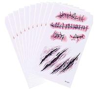 10pc Autocollants Halloween Bloodstains Scar Autre Bracelet à Charme (Multicolore, Taille Unique)