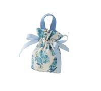 10PC Canvas Drawstring Candy Bag Retro Flower Wedding Gift Pouch Portable Storage Organizer For Party Chocolate Home Pour Bonbons