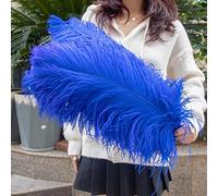 10pc Grand Plume d'autruche Teintée Naturelle pour Mariage Maison Vase Décoration Blanc Plumes Table Pièce Maîtresse Artisanat Décoration Plume-Bleu Royal,50CM