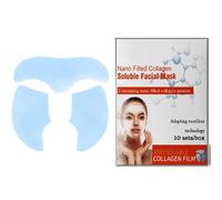 10PC Highprime Collagen Film,Melting Collagen Film,Masque Collagene Visage,Korean Skincares High Prime Collagen Film,Soluble Collagen Film Face,Tightened Skin,Reduces Wrinkles,Brightening Face Mask