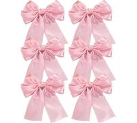 10pc Large Satin Layered Bows Hair Clip Ribbon Silky Bowknot Hairpin Barrettes Accessories For Women(J)