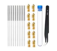 10PCS 0.4mm Brass Nozzle Extruder With 10pcs Cleaning Needles For Ender 3 3S Pro V2 CR10 Anet A8 A8+ 3D Printer Part 21pcs in 1