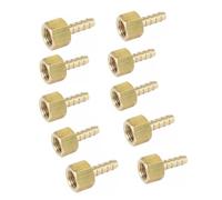 10pcs 1/4" NPT Female x Fit Hose I.D 1/4" Barbed Tail Brass Fuel Fitting Connector Adapter
