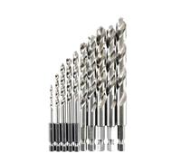10Pcs 1.5mm-13mm M35 HSSCO Cobalt Drill Bits HSS Twist Hex Quick Change Drill Bit for Stainless Steel(1.5/2/3/4/5/6/7/8/10/13mm)(6.5mm 10pc)