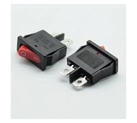 10PCS 10 * 22mm Black Red Rocker Switch Small Instrument Power Switch 6A 250V 10A 125VAC 10x22mm NWPNLXEA(Red 10pcs)