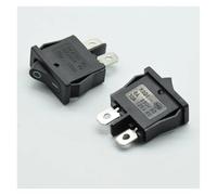 10PCS 10 * 22mm Black Red Rocker Switch Small Instrument Power Switch 6A 250V 10A 125VAC 10x22mm NWPNLXEA(Black 10pcs)