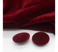 10pcs 10-28mm Velours Or Tissu Rond Tissu Recouvert Boutons Boutons De Velours avec Tige en Métal pour L’Artisanat De Vêtements, Wine Red, 28mm