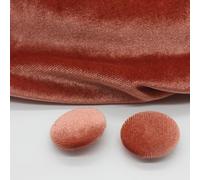 10pcs 10-28mm Velours Or Tissu Rond Tissu Recouvert Boutons Boutons De Velours avec Tige en Métal pour L’Artisanat De Vêtements, Brick Red, 18mm