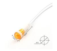 10PCS 10mm Signal Lamp Panel Mounting LED Indicator Red Green Yellow Light 12V 24V 380V 220V Guiding NWPNLXEA(12V Yellow)