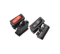 10pcs 10x22mm KCD1-110 black thin ship type switch NO/OFF 2 pin small instrument power switch NWPNLXEA(Red,100PCS_250V)