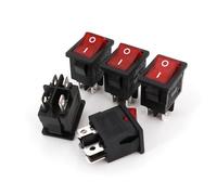 10Pcs 15x21mm RLEIL RL3-4 Red Indicator 4Pin ON-OFF DPST Rocker Switch 10A 125VAC AUOQKQUT