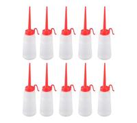 10Pcs 160ML Bouteille de Distributeur d'Huile à Pointe Longue, Applicateur en Plastique Buse de Précision Double Aiguille pour Machine à Coudre Lubrification Serger Surjeteuse