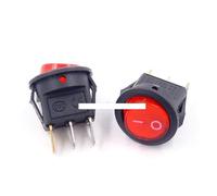 10Pcs 16mm Diameter Small Round Red Light 3 Pin 6A/125V 3A/250V AC SPST ON-OFF Rocker Switch Snap-in NWPNLXEA