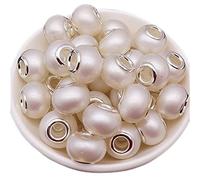 10pcs 16mm grosse forme ronde perle verre perles européennes pour la fabrication de bijoux bricolage chaîne collier grand trou fit pandora bracelet-argent grosse perle 3