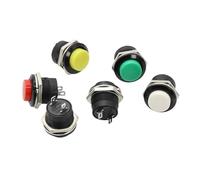 10pcs 16mm Momentary Push Button Switch OFF (ON) Self-reset pushbutton switches 6A/125VAC 3A/250VAC Round Switch R13-507 NWPNLXEA(Blau)