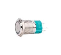 10PCS 16mm1NO1NC Ring LED Illumination Brass Nickel Momentary/Latching Flat Round Head Metal Push Button Switch NWPNLXEA(Yellow LED,3V)