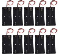 10Pcs 2 x 3.7V Battery Holder Plastic Case Storage Box with Wire Leads