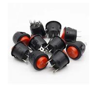 10Pcs 20mm Diameter Small Round Boat Rocker Switches Black Round Black White Red 3 Pin ON-OFF Rocker Switch